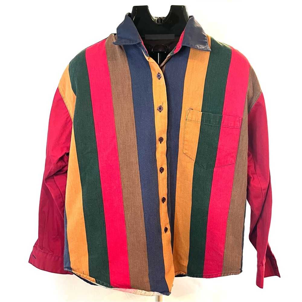 Vintage 90s Gitano Striped Button-down Shirt - Men's medium